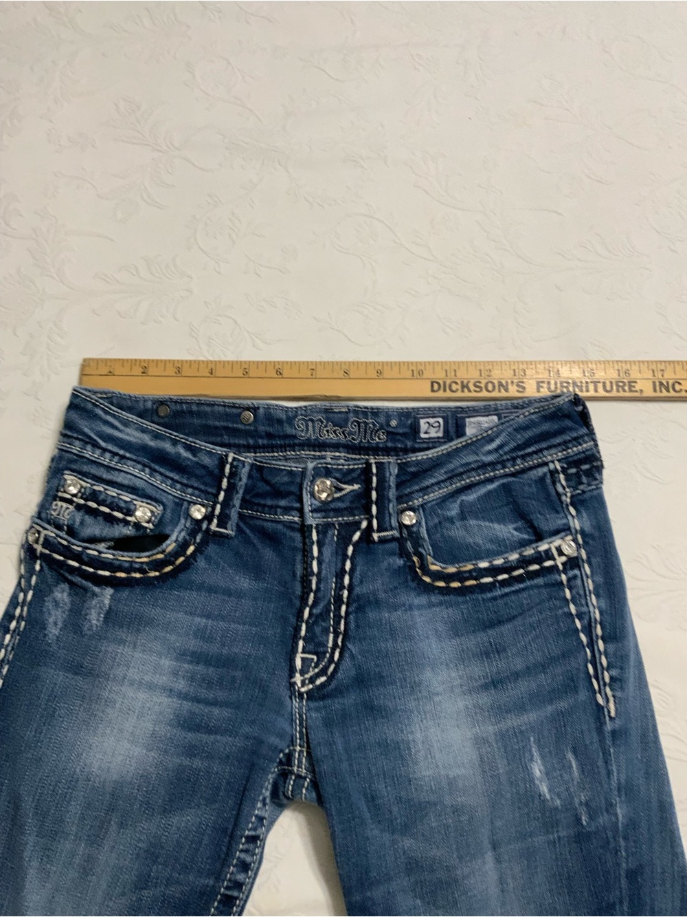 Miss Me Medium Wash Bootcut Jeans with Embroidered Back Pocket size 29/33 - Picture 4 of 7